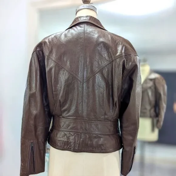 Vintage Italian Crop Leather jacket - Picture 5 of 10